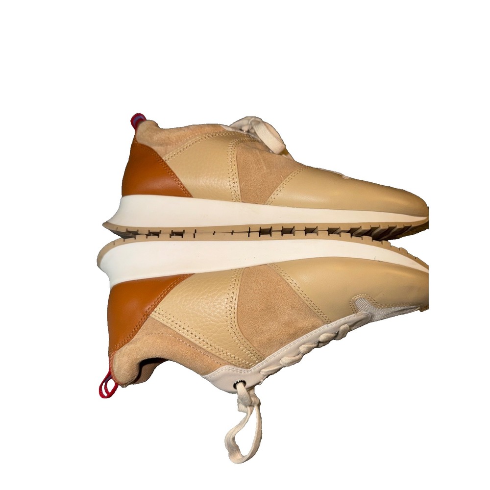 J McLaughlin Emerson Sneakers Women SZ 9 40 Suede Golden Caramel Lace Up Comfort - Picture 2 of 9